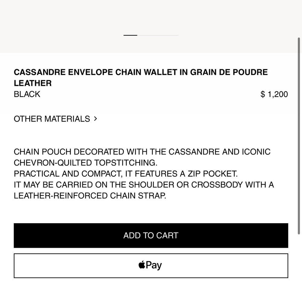 Saint Laurent YSL Monogram Cassandre Chain Wallet Crossbody Black Leather - Picture 6 of 13